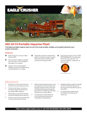 Urządzenia do recyklingu gruzu budowlanego Eagle Crusher 400-04 CV