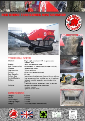 Urządzenia do recyklingu gruzu budowlanego Red Rhino 7000 series