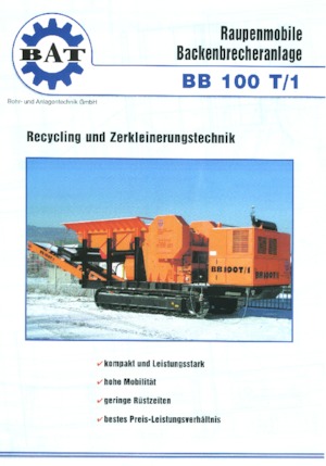 Urządzenia do recyklingu gruzu budowlanego BAT BB 100 T