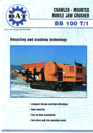 Urządzenia do recyklingu gruzu budowlanego BAT BB 100 T