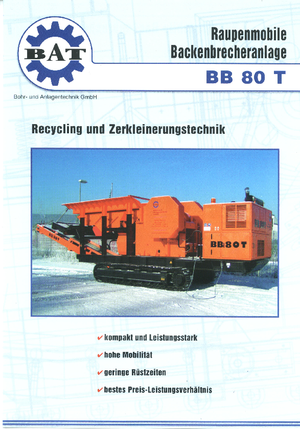 Urządzenia do recyklingu gruzu budowlanego BAT BB 80 T