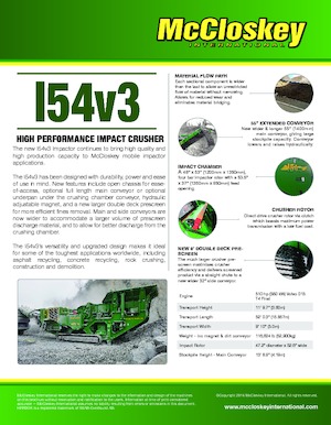 Urządzenia do recyklingu gruzu budowlanego McCloskey I54v3