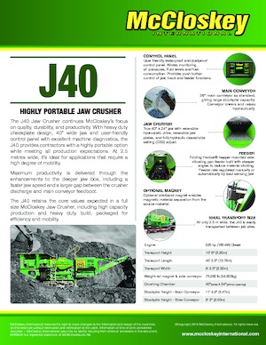 Urządzenia do recyklingu gruzu budowlanego McCloskey J40