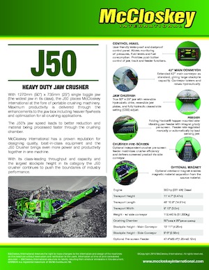 Urządzenia do recyklingu gruzu budowlanego McCloskey J50