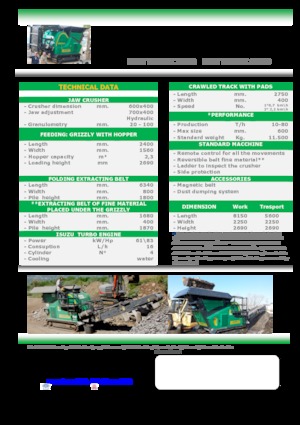 Urządzenia do recyklingu gruzu budowlanego Komplet LEM TRACK 7040