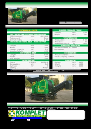 Urządzenia do recyklingu gruzu budowlanego Komplet MILL TRACK M 5000 