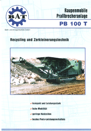 Urządzenia do recyklingu gruzu budowlanego BAT PB 100 T