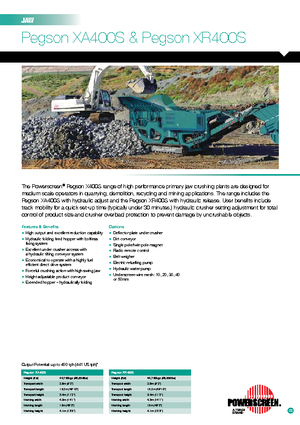 Urządzenia do recyklingu gruzu budowlanego Powerscreen Pegson XR 400 S