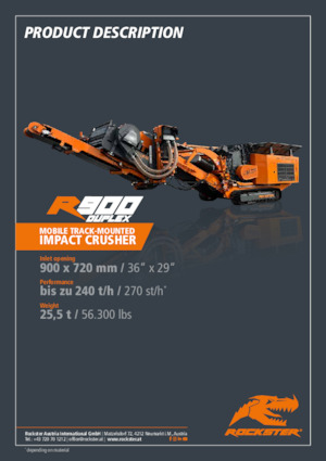 Urządzenia do recyklingu gruzu budowlanego Rockster R900D