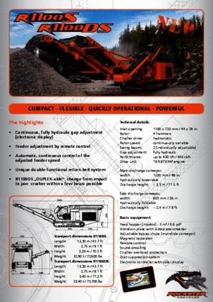 Urządzenia do recyklingu gruzu budowlanego Rockster R1100S 