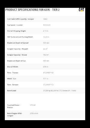Zgarniarki Caterpillar 637K