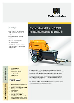 Pompy przenośnika ślimakowego Putzmeister S 5 EVTM