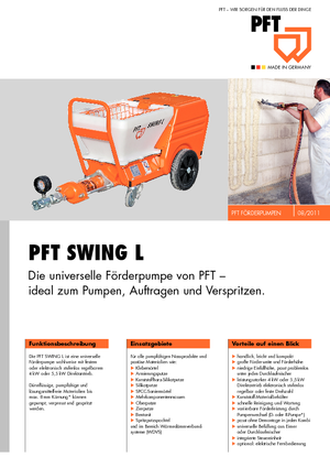 Pompy przenośnika ślimakowego PFT Swing L 400