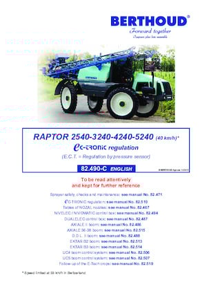 Opryskiwacze samojezdne Berthoud RAPTOR 5240