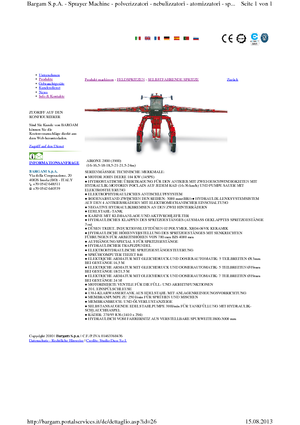 Opryskiwacze samojezdne Bargam Airone 2000