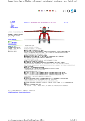 Opryskiwacze samojezdne Bargam Airone 2000