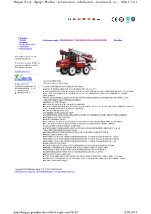 Opryskiwacze samojezdne Bargam Mac 2000 ES C