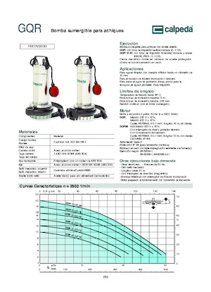 Pompy zatapialne ściekowe Calpeda GQR 10-16