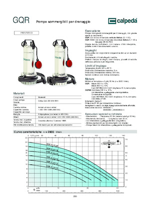 Pompy zatapialne ściekowe Calpeda GQR 10-16