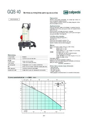 Pompy zatapialne ściekowe Calpeda GQV 50-8