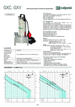 Pompy zatapialne ściekowe Calpeda GXC 40-13