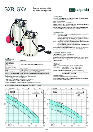 Pompy zatapialne ściekowe Calpeda GXVM 25-10