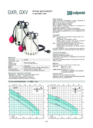 Pompy zatapialne ściekowe Calpeda GXVM 25-10