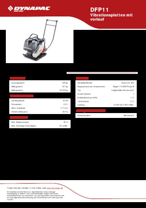 Jednokierunkowe Zagęszczarki / płyty wibracyjne Dynapac DFP11