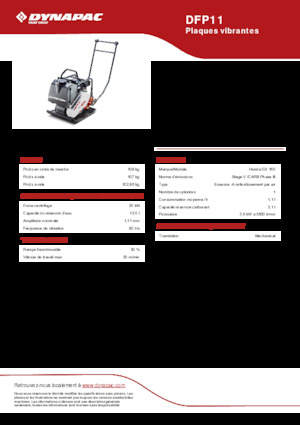 Jednokierunkowe Zagęszczarki / płyty wibracyjne Dynapac DFP11