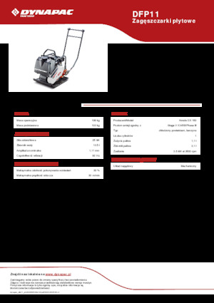 Jednokierunkowe Zagęszczarki / płyty wibracyjne Dynapac DFP11