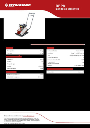 Jednokierunkowe Zagęszczarki / płyty wibracyjne Dynapac DFP8