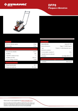 Jednokierunkowe Zagęszczarki / płyty wibracyjne Dynapac DFP8