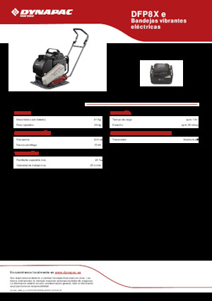 Jednokierunkowe Zagęszczarki / płyty wibracyjne Dynapac DFP8X e