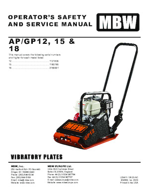 Jednokierunkowe Zagęszczarki / płyty wibracyjne M-B-W GP 18