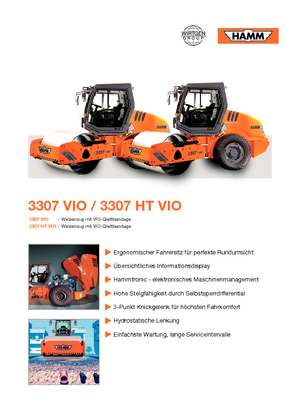 Pojedyncze walce drogowe Hamm 3307 VIO