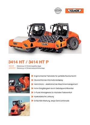 Pojedyncze walce drogowe Hamm 3414 HT-V