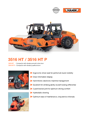 Pojedyncze walce drogowe Hamm 3516 HT-P