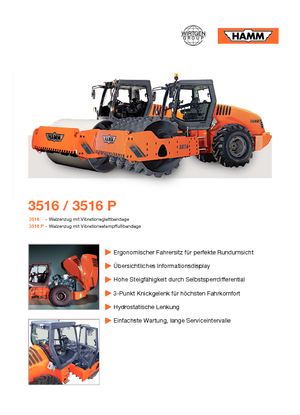 Pojedyncze walce drogowe Hamm 3516 P