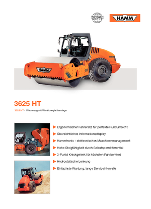 Pojedyncze walce drogowe Hamm 3625 HT