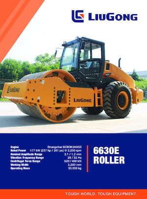 Pojedyncze walce drogowe Liugong 6630E