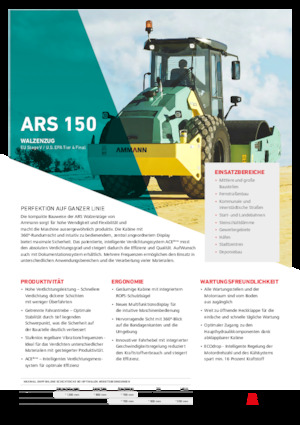 Pojedyncze walce drogowe Ammann ARS 150 PD