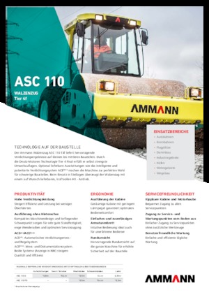 Pojedyncze walce drogowe Ammann ASC 100 D