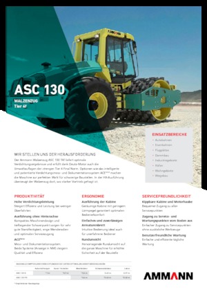 Pojedyncze walce drogowe Ammann ASC 130 D