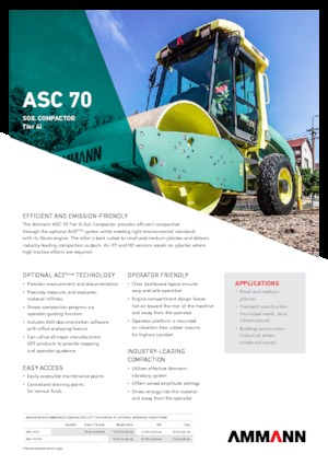 Pojedyncze walce drogowe Ammann ASC 70 D