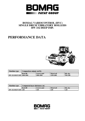 Pojedyncze walce drogowe Bomag BW 332 DEEP Impact