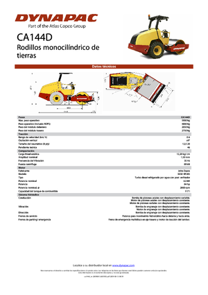 Pojedyncze walce drogowe Dynapac CA 144 D