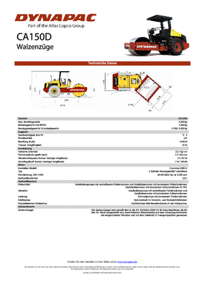 Pojedyncze walce drogowe Dynapac CA 150 D
