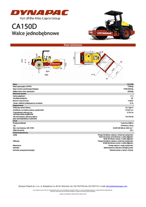 Pojedyncze walce drogowe Dynapac CA 150 D