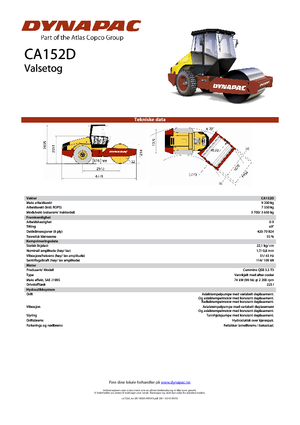 Pojedyncze walce drogowe Dynapac CA 152 D