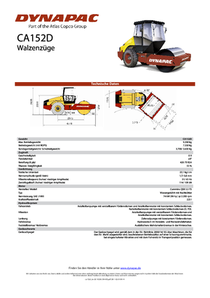 Pojedyncze walce drogowe Dynapac CA 152 D